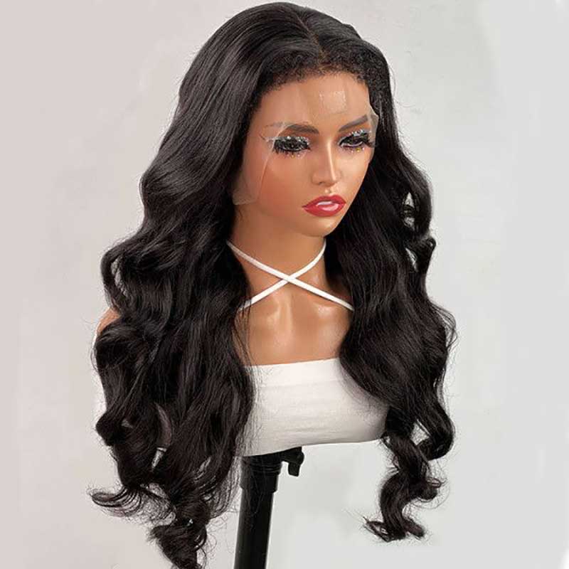 Alibonnie 4C Edges 360 Lace Wigs Realistic Hairline Body Wave Wigs With Kinky Baby Hair Edges - Alibonnie