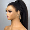 Alibonnie 4C Edges Kinky Straight Wigs 360 Transparent Lace Wigs With Curly Baby Hairline - Alibonnie