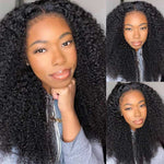 Alibonnie 4C Edges No Glue 5x5 Kinky Curly Wigs Natural Hairline Human Hair Wigs 180% Density - Alibonnie