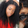 Alibonnie 4C Edges No Glue 5x5 Kinky Curly Wigs Natural Hairline Human Hair Wigs 180% Density - Alibonnie