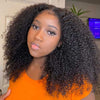 Alibonnie 4C Edges No Glue 5x5 Kinky Curly Wigs Natural Hairline Human Hair Wigs 180% Density - Alibonnie