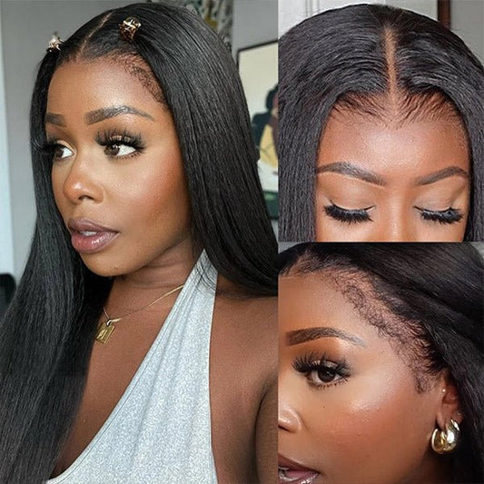 Alibonnie 4C Edges Wig Straight 13×4 HD Lace Front Wig With 4C Hairline 180% Density - Alibonnie