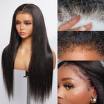 Alibonnie 4C Edges Wig Straight 13×4 HD Lace Front Wig With 4C Hairline 180% Density - Alibonnie