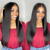 Alibonnie 4C Edges Yaki Straight Glueless Wigs 5x5 Transparent Lace Frontal Wig With Nature Hairline - Alibonnie