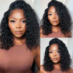 Alibonnie 4x4 Lace Closure Wigs Short Bob Water Wave Human Hair Wigs 180% Density - Alibonnie