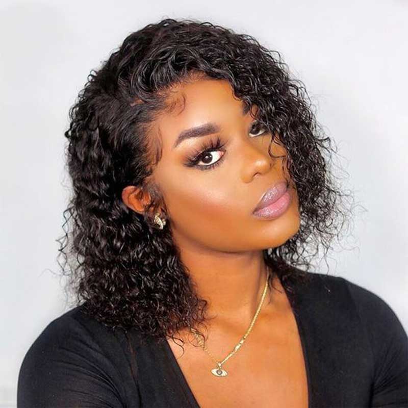 Alibonnie 4x4/13x4 Lace Closure Wigs Short Bob Water Wave Human Hair Wigs 180% Density - Alibonnie