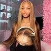 Alibonnie 4x6 Lace Closure Glueless Wigs 4/27 Highlight Silky Straight Wigs Pre Cut Lace With Bleached Knots - Alibonnie