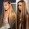 Alibonnie 4x6 Lace Closure Glueless Wigs 4/27 Highlight Silky Straight Wigs Pre Cut Lace With Bleached Knots - Alibonnie