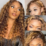 Alibonnie 4x6 Pre Cut Lace Closure Wigs Wear & Go 4/27 Highlight Water Wave Wigs With Bleached Knots - Alibonnie