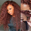 Alibonnie 5X8 Reddish Brown Pre Cut Jerry Curly Wigs Glueless Human Hair Curly Wigs With Bleached Knots - Alibonnie