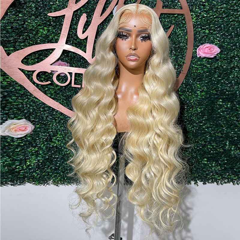 Alibonnie 613 Blonde 360 Transparent Lace Body Wave Wigs Human Hair Pre Plucked Hairline - Alibonnie