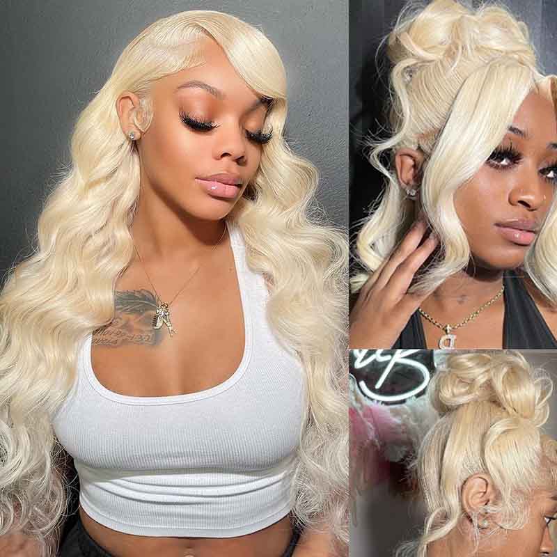 Alibonnie 613 Blonde 360 Transparent Lace Body Wave Wigs Human Hair Pre Plucked Hairline - Alibonnie