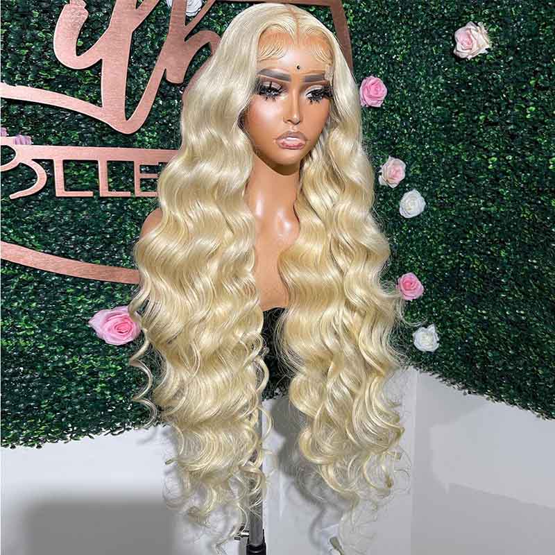 Alibonnie 613 Blonde 360 Transparent Lace Body Wave Wigs Human Hair Pre Plucked Hairline - Alibonnie