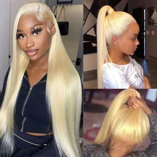 Alibonnie 613 Blonde 360 Transparent Lace Straight Wigs Human Hair Pre Plucked Hairline - Alibonnie