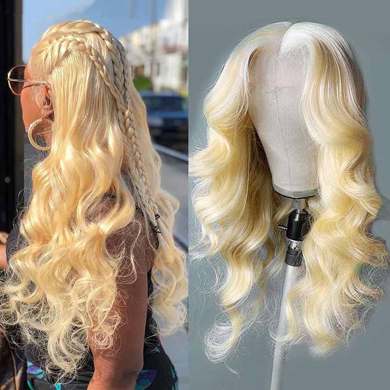 Alibonnie 613 Blonde Lace Front Wigs Body Wave Human Hair 13x6 Frontal Wigs Pre-plucked Hairline - Alibonnie