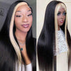 Alibonnie 613 Blonde Skunk Stripe Straight Wigs 13x4 Transparent Lace Wigs Pre Plucked 200% Density - Alibonnie