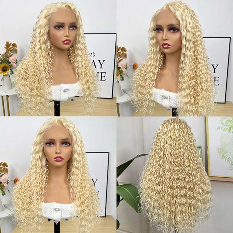 Alibonnie 613 Blonde Water Wave Wigs 360 Transparent Lace Human Hair Wigs For Women - Alibonnie