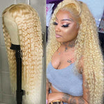 Alibonnie 613 Blonde Water Wave Wigs 360 Transparent Lace Human Hair Wigs For Women - Alibonnie