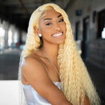 Alibonnie 613 Blonde Water Wave Wigs 360 Transparent Lace Human Hair Wigs For Women - Alibonnie