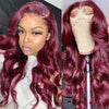 Alibonnie 99J Burgundy 360 Transparent Lace Body Wave Wigs Pre Plucked Online - Alibonnie