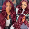 Alibonnie 99J Burgundy 360 Transparent Lace Body Wave Wigs Pre Plucked Online - Alibonnie