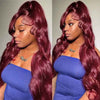 Alibonnie 99J Burgundy 360 Transparent Lace Body Wave Wigs Pre Plucked Online - Alibonnie