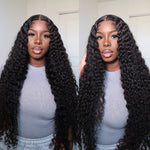 Alibonnie Affordable 3 Bundles Deep Wave Human Hair With 4X4 Closure Transparent Lace - Alibonnie