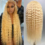 Alibonnie Blonde 613 Deep Wave Wigs 360 Transparent Lace Front Human Hair Wigs - Alibonnie