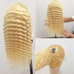 Alibonnie Blonde 613 Deep Wave Wigs 360 Transparent Lace Front Human Hair Wigs - Alibonnie