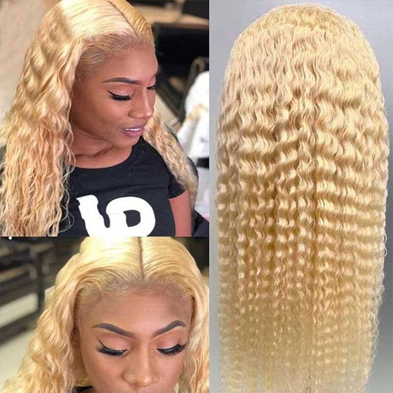 Alibonnie Blonde 613 Deep Wave Wigs 360 Transparent Lace Front Human Hair Wigs - Alibonnie