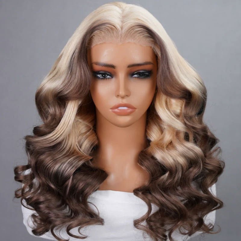 Alibonnie Blonde And Brown Wigs 13x4 Transparent Lace Body Wave Wigs 100% Human Hair Wigs - Alibonnie