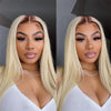 Alibonnie Blonde Straight 13x4 Lace Front Wigs Ombre T4/613 Color Wigs With Dark Roots - Alibonnie