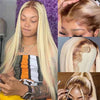 Alibonnie Blonde Straight 13x4 Lace Front Wigs Ombre T4/613 Color Wigs With Dark Roots - Alibonnie