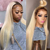 Alibonnie Blonde Straight 13x4 Lace Front Wigs Ombre T4/613 Color Wigs With Dark Roots - Alibonnie