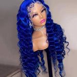 Alibonnie Blue Lace Front Wigs Deep Wave Human Hair 13x4 Wigs Pre Plucked Natural Hairline - Alibonnie