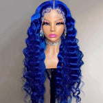 Alibonnie Blue Lace Front Wigs Deep Wave Human Hair 13x4 Wigs Pre Plucked Natural Hairline - Alibonnie