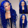 Alibonnie Blue Lace Front Wigs Deep Wave Human Hair 13x4 Wigs Pre Plucked Natural Hairline - Alibonnie