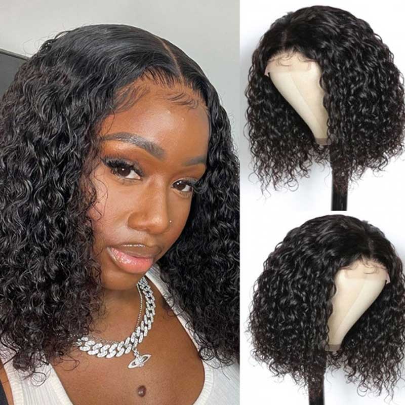 Alibonnie Bob Curly Lace Front Wigs Pre-plucked 4x4/13x4Lace Frontal Wig With Baby Hair - Alibonnie