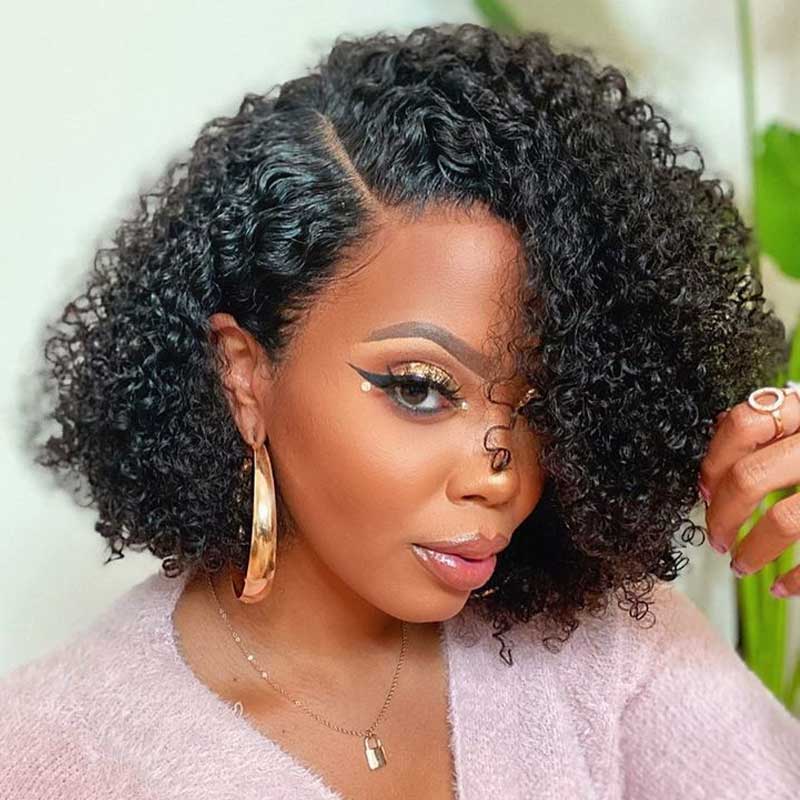 Alibonnie Bob Curly Lace Front Wigs Pre-plucked 4x4/13x4Lace Frontal Wig With Baby Hair - Alibonnie