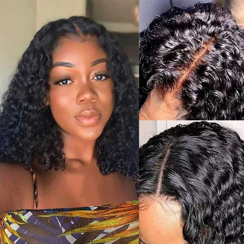 Alibonnie Bob Curly Lace Front Wigs Pre-plucked 4x4/13x4Lace Frontal Wig With Baby Hair - Alibonnie