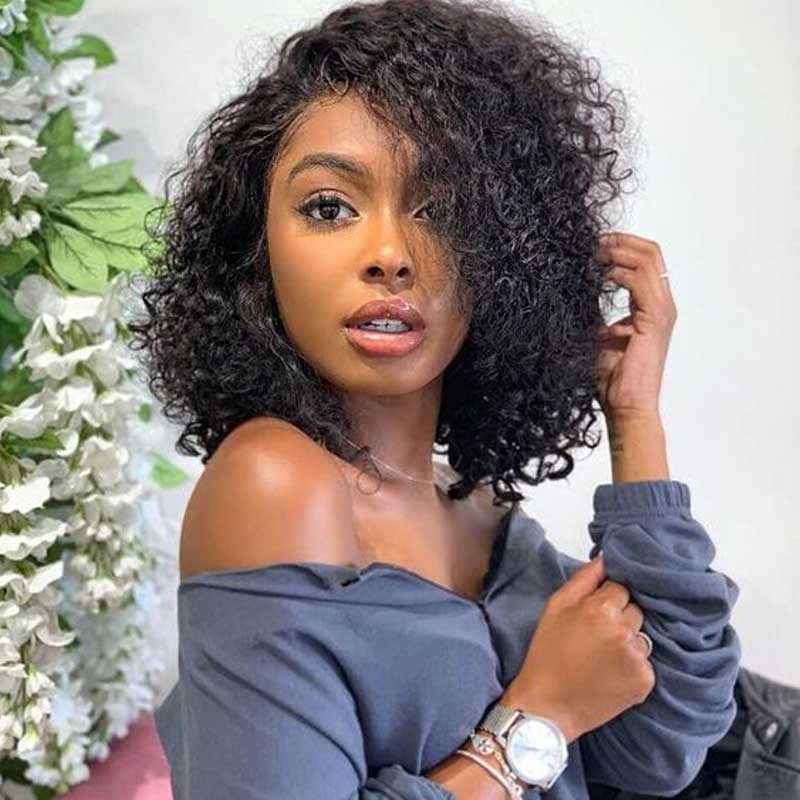 Alibonnie Bob Curly Lace Front Wigs Pre-plucked 4x4/13x4Lace Frontal Wig With Baby Hair - Alibonnie