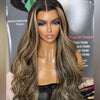 Alibonnie Body Wave Balayage Highlight 13×4 Lace Front Wig Transaparent Human Hair Wigs 180% 250% Density - Alibonnie