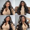 Alibonnie Body Wave Balayage Highlight 13×4 Lace Front Wig Transaparent Human Hair Wigs 180% 250% Density - Alibonnie