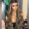 Alibonnie Body Wave Balayage Highlight 13×4 Lace Front Wig Transaparent Human Hair Wigs 180% 250% Density - Alibonnie