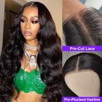 Alibonnie Body Wave Hair 4X6 Pre-Cut Transparent Lace Wear Go Glueless Wigs - Alibonnie