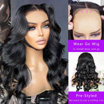 Alibonnie Body Wave Hair 6X4 Pre-Cut Transparent Lace Wear Go Glueless Wigs - Alibonnie