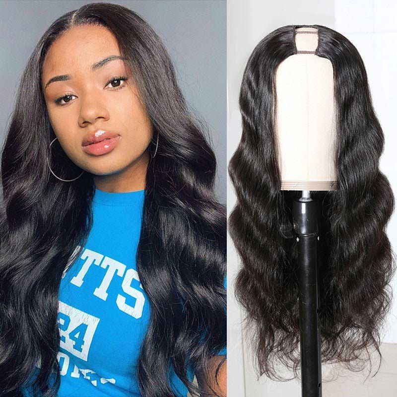 Alibonnie Body Wave U Part Human Hair Wigs Natural Color Glueless Natural Looking - Alibonnie