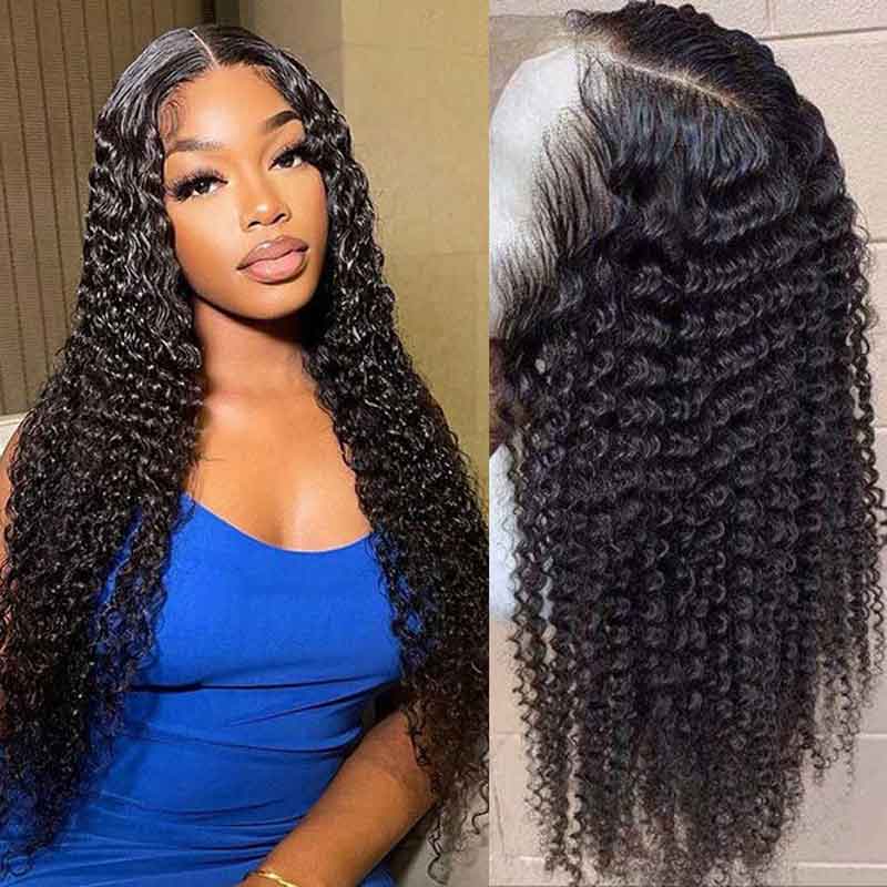 Alibonnie Breathable Air Wig 13x4 Transparent Lace Front Jerry Curly Human Hair Glueless Wigs - Alibonnie