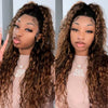 Alibonnie Brown Black Color 360 Lace Water Wave Wigs 1B/30 Highlight Transparent Wigs Human Hair Colored Wigs - Alibonnie