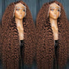 Alibonnie Brown Color 360 Lace Front Deep Wave Wigs Human Hair Colored Lace Frontal Wig for Women - Alibonnie